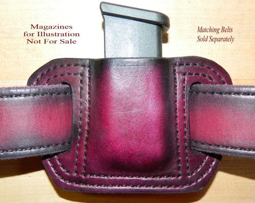 Leather MAG POUCH for 9mm Single Stack magazine fits G lock  43 Mags