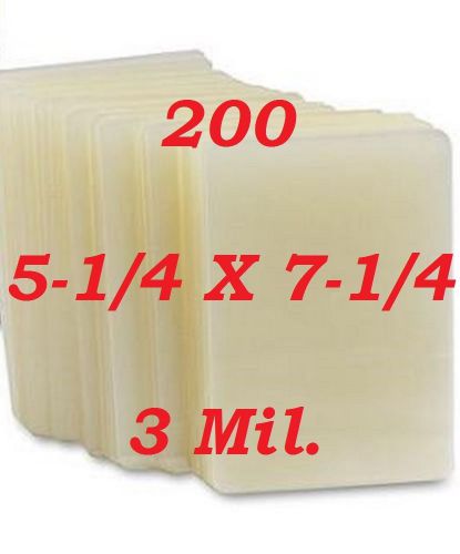 Laminating laminator pouches sheets portrait 5.25 x 7.25 (200 pack) 3 mil for sale