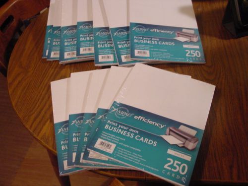 AMPAD EFFICIENCY PRINT YOUR OWN BUSINESS CARDS LOT 250 WHITE PERFORATED 18 PACKS