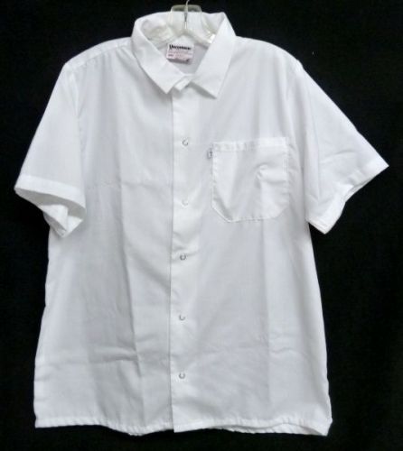 White Cook Shirt M Short Sleeve Uncommon Threads Unisex Polyester Blend New