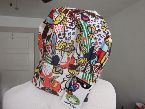 Chef Hat Bright Fun Print Cap by Two Lumps of Sugar One Size Fits Most