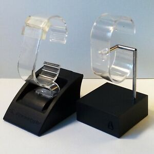 Watch Display Stand Lot of 2 Nixon Freestyle Jewelry Holder Clear w Black Base