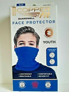 Copper Fit Guardwell Face Protector Youth Mask (BLUE) Breathable &amp; Comfortable