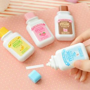 Milk Bottle Roller White Out School Study Stationery Correction Tape Tool QY