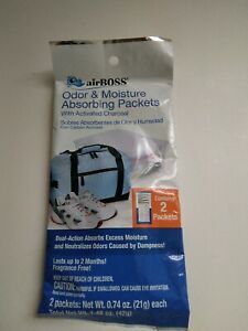 AIR BOSS ODOR &amp; MOISTURE ABSORBING PACKETS- NEW/SEALED PACKAGE.