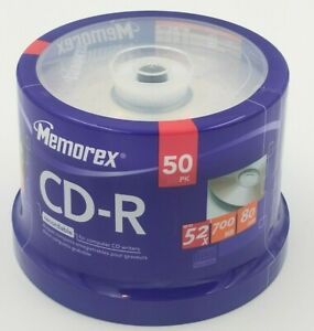 Memorex CD-R (52X, 700 MB, 80 Minutes) - 50 Pack Brand New Sealed