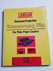 Labelon Overhead Projection Transparency Film 100 Sheets XTR 650S Sealed Package