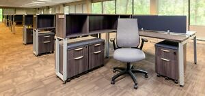 6x4 Benching Unit with Chairs 60 Workstations, $399