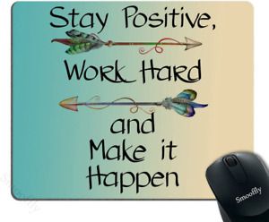 Smooffly Gaming Mouse Pad Custom,Stay Positive Work Hard and Make It Happen Moti
