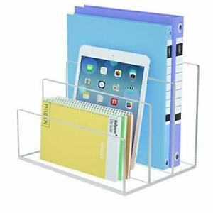 Acrylic File Holders 2-Packs, 3 Sections Clear Office Desk File Sorter 2-PACKS