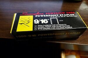 Vintage Box Swingline Powergun 1000 Powerpoint 9/16&#034; Staples High Carbon NEW NOS