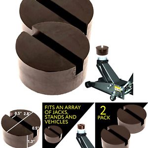 Mission Automotive 2-Pack of Rubber Jack Pads (Slotted Pucks) - Universal, St...