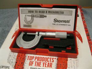 STARRETT 230XRL 0-1&#034; Outside Micrometer Carbide Machinist Tools NO Engravings