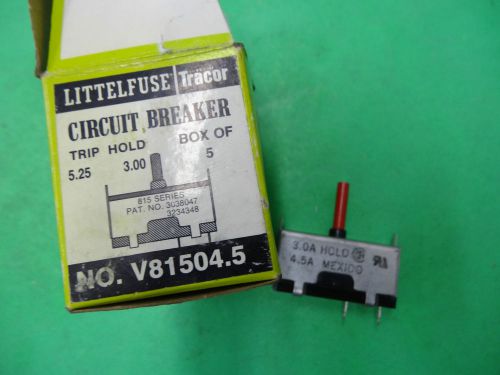 Littelfuse circuit breaker trip 5.25 hold 3.00 no. v81504.5 for sale