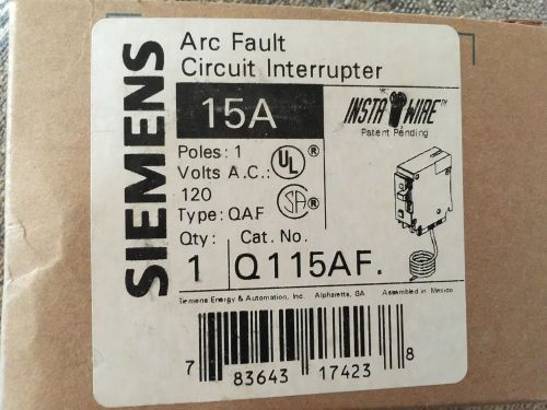 circuit breaker SIEMENS arc fault circuit interupter