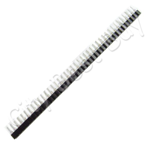 100 female black 40 round pins pcb single row 2.54mm pitch spacing header strip for sale
