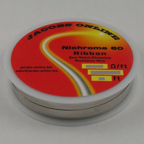 Nichrome 60 ribbon (flat) wire 3/32&#034; X 0.201&#034;, 0296. ohms/ft, 50 ft spool