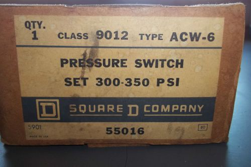 Square d industrial pressure switch, acw-6, class 9012 for sale