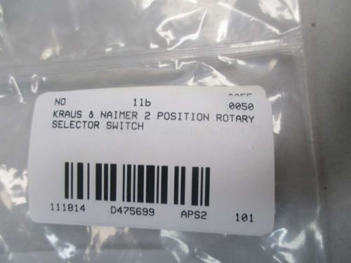 New kraus &amp; naimer 2 position rotary selector switch d475699 for sale