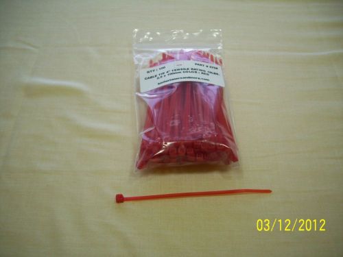 100 Pcs. 4&#034; Nylon Cable Zip Tie,Red (#5758) 2R