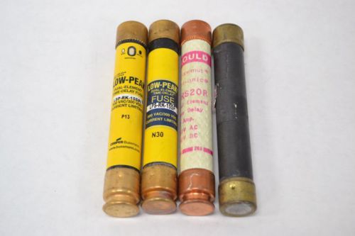 Lot 4 bussmann gould assorted  fuse lps-rk-15spi trs20r 15a 20a b257349 for sale