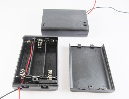 Battery holder box case for 3x aa/2a 4.5v cell with switch 6&#034; lead wire black for sale