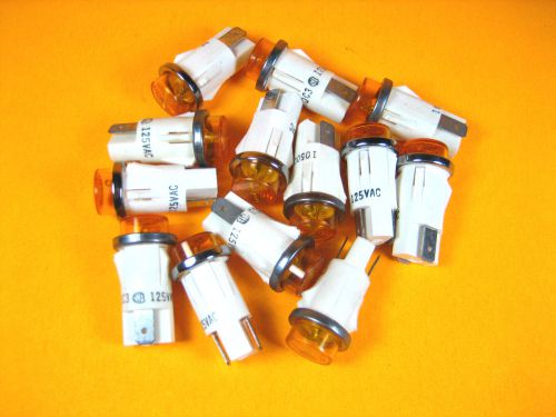 Chicago Miniature -  1050QC3 -  Amber Indicator Light Bulb 1/2W 125V (Lot of 13)