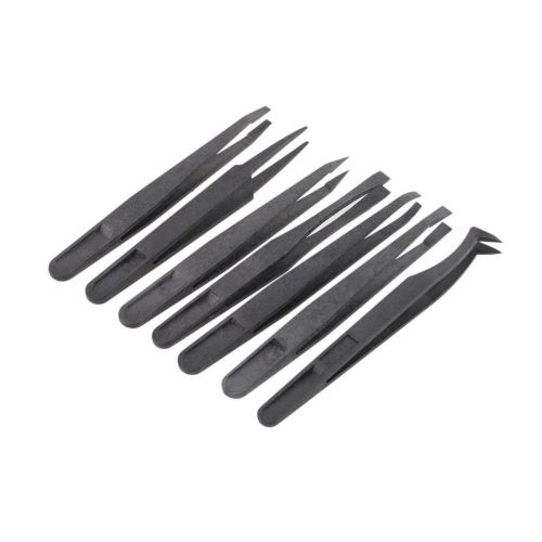 Brand New Plastic Heat Resistant Straight Bend Anti-static Tool Tweezer 7pcs SU