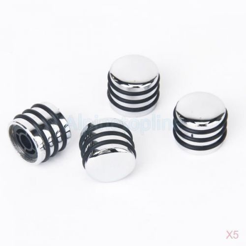 5x Set of 4 Silver Tone Rotary Knobs for 6mm Inner Diameter Shaft Potentiometer