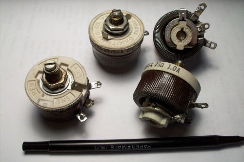 Three 25 ohm/1.0a and one 3500 ohm/.08a rheostat for sale