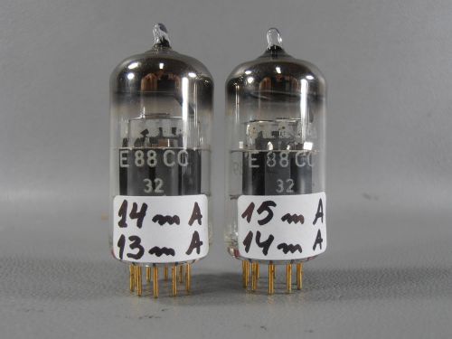 2 x TESLA E88CC Vintage Double Triode Tubes  /// Strong Test with Gold Pins!!