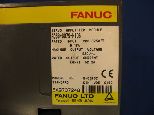 FANUC SERVO AMP MOD A06B-6079-H106 w/ 6M WARRANTY CORE CREDIT AVAILABLE
