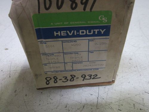 HEVI-DUTY W250 TRANSFORMER *NEW IN A BOX*