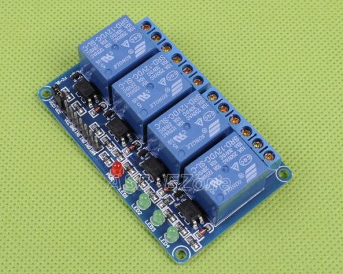 12V 4-Channel Relay Module with Optocoupler Low Level Triger for Arduino