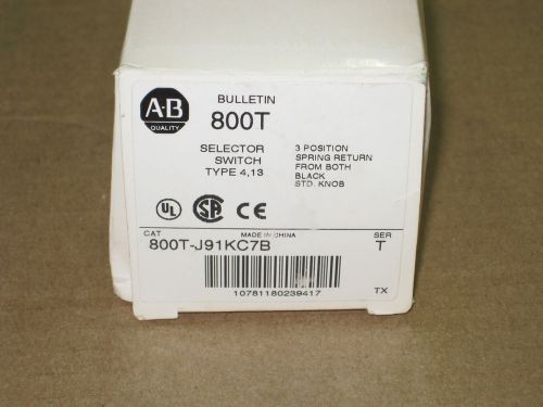 NIB Allen Bradley selector switch 800T-J91KC7B  ser T  3 position spring return