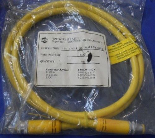 TPC WIRE &amp; CABLE SUPER-TREX  1M 4-POLE DC MALE/FEMALE CABLE 81241 NIB