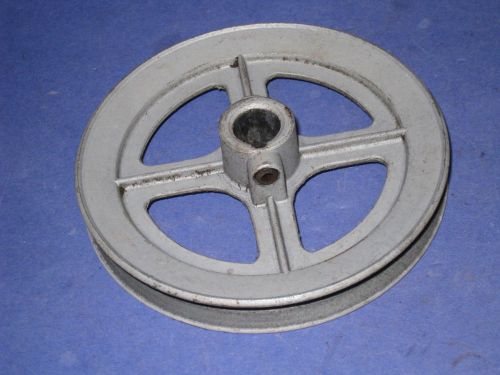 5&#034; 4 spoke  motor pulley from a sears bandsaw 113   5/8&#034; arbor hole  11n for sale