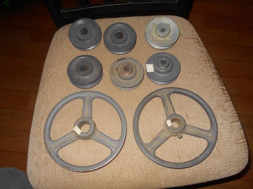 7 Browning Sheave Cast Pulleys  5 IVL34- 1/2&#034;3/4 ,2 browning large al-74 1 misc