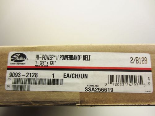 Gates 9093-2128 2/b128 hi-power ii powerband belt 1-3/8&#034; x 131&#034; new for sale