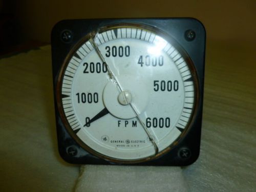 GE General Electric Type DB-18X Tachometer flowmeter, 0-6000 FPM, used D207