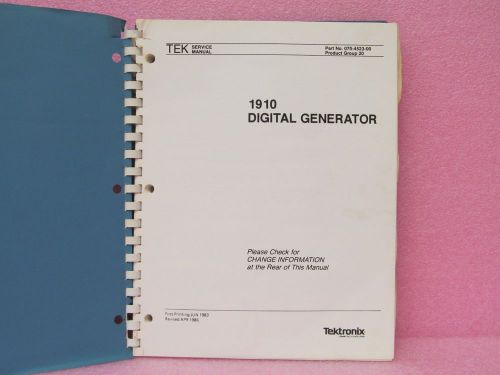 Tektronix 1910 Digital Generator Service Manual w/schematics (Rev. 4/86)