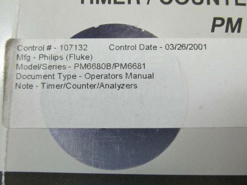 Philips PM6680B/PM6681 Timer/Counter/Analyzers Operators Manual