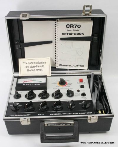 Sencore CR70 Beam Builder Universal CRT Analyzer &amp; Restorer w/ Setup Book +Case