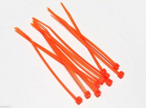 OKgear Cable Ties - 4&#034; for computer wiring - UV Orange - Package of 100 Pieces