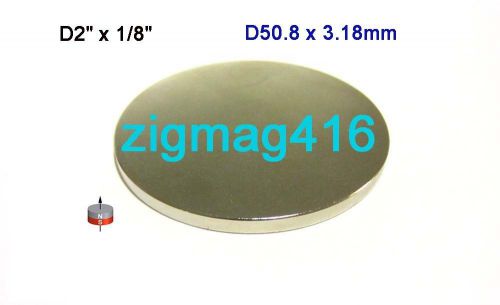 2 pcs of n42  neodymium (rare earth) disc magnet 2&#034;dia x 1/8&#034; for sale