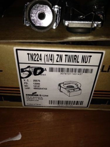 B-Line TN224 - 1/4&#034; Twirl Nut - Zinc - Pack of 50