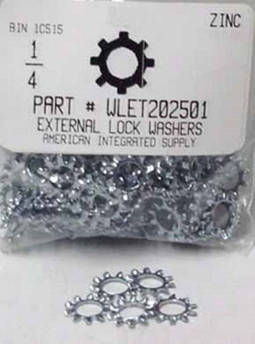 1/4 external tooth lock washers steel zinc plated (100) for sale