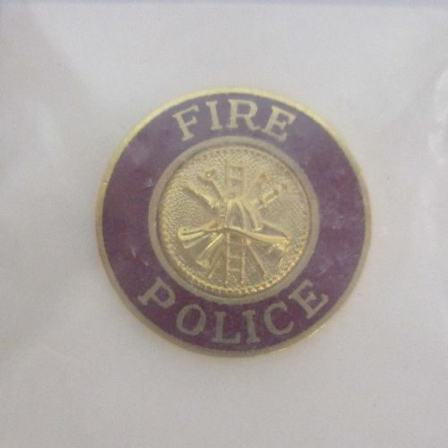 Enamel collar emblems, fire police, gold &amp; red, clutch back for sale