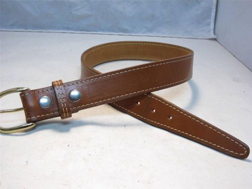 #191 size 30&#034; g&amp;g brown 1.5&#034; wide shooters dress gun belt with brass buckle for sale