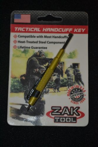 Zak Tool ZT-13 yellow Pocket Handcuff Key LAW ENFORCEMENT/SHERIFF/CORRECTIONS